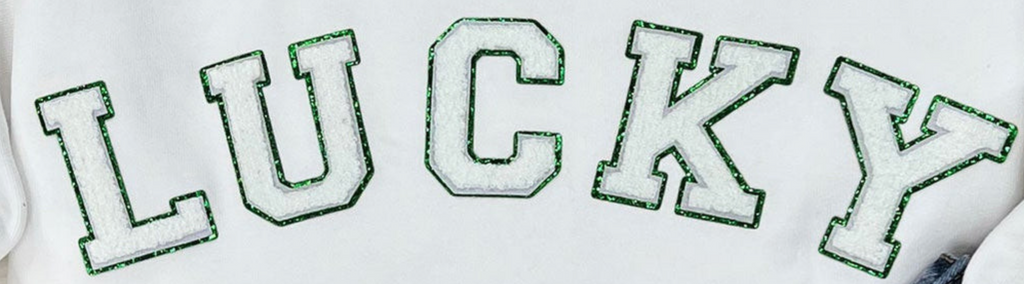LUCKY Chenille & Glitter Sweatshirt
