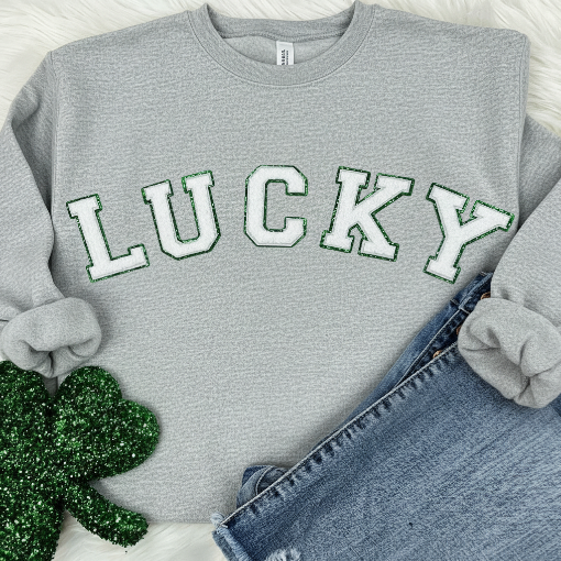 LUCKY Chenille & Glitter Sweatshirt