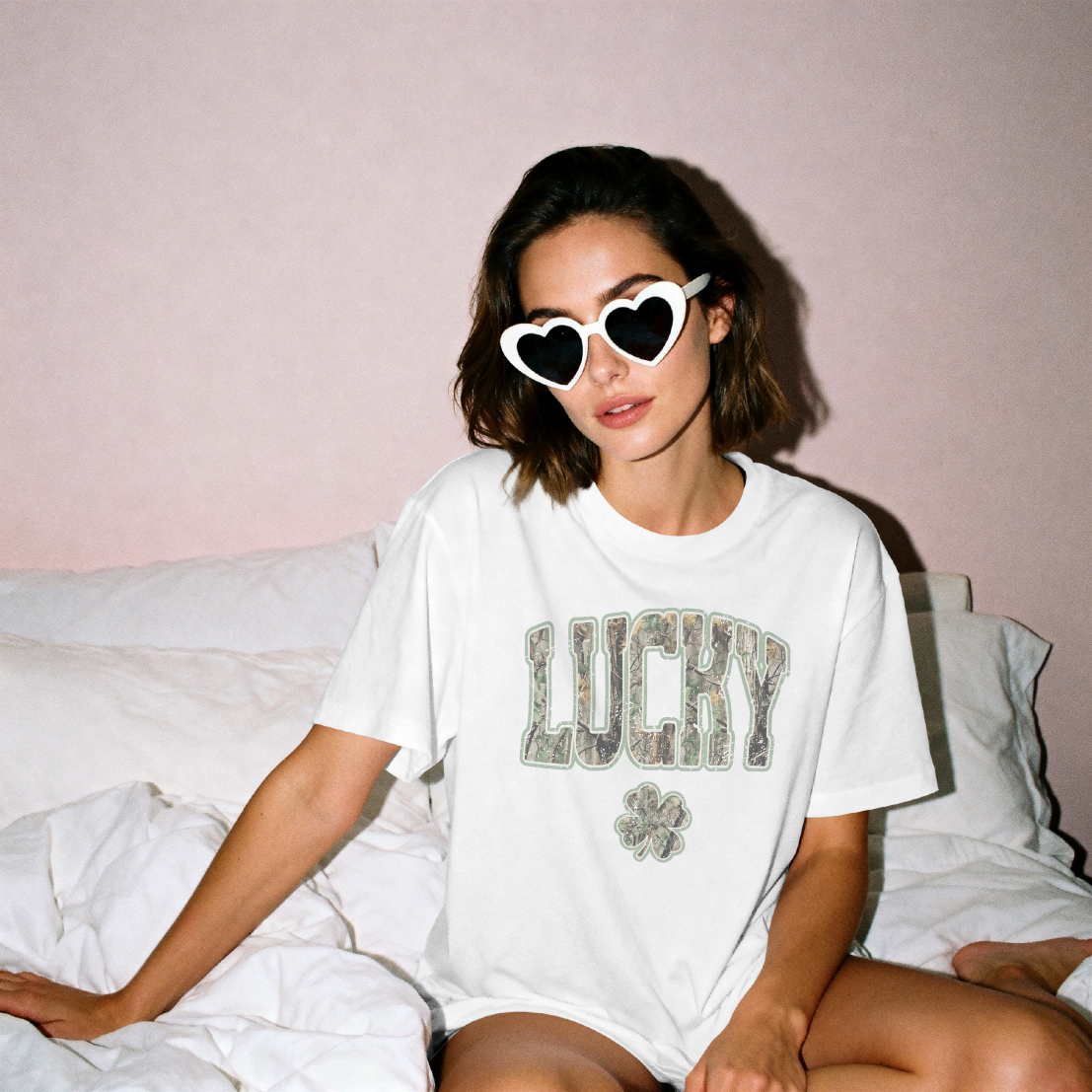 Lucky Camo Shamrock Graphic Tee – Vintage St. Patrick’s Day Shirt