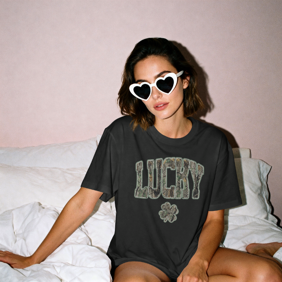 Lucky Camo Shamrock Graphic Tee – Vintage St. Patrick’s Day Shirt