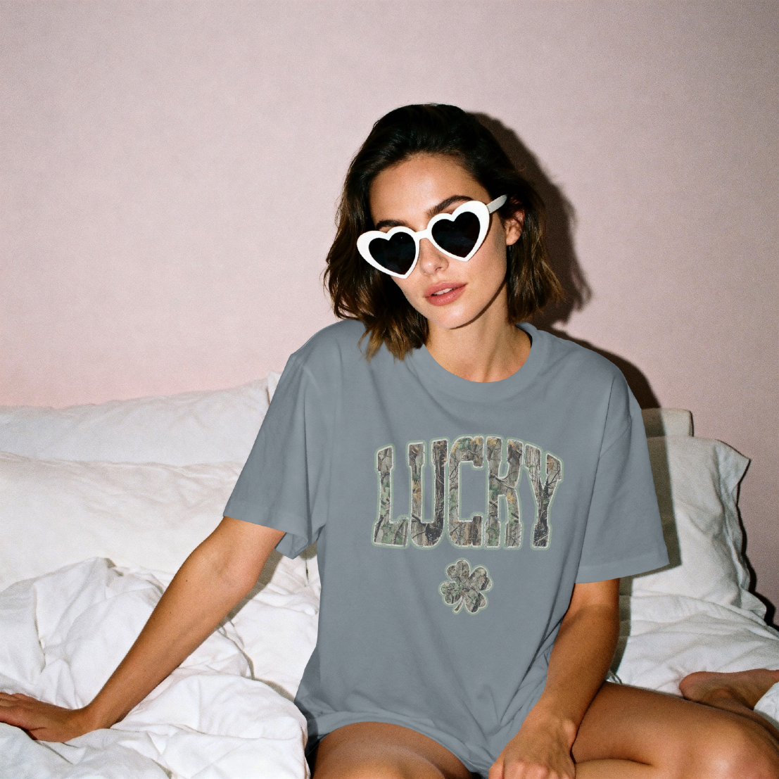 Lucky Camo Shamrock Graphic Tee – Vintage St. Patrick’s Day Shirt