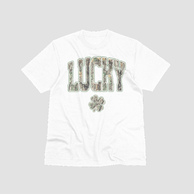 Lucky Camo Shamrock Graphic Tee – Vintage St. Patrick’s Day Shirt