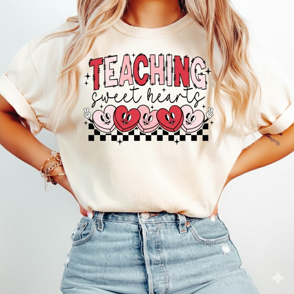 Teaching Sweethearts Shirt - Retro Teacher Valentine T-shirt
