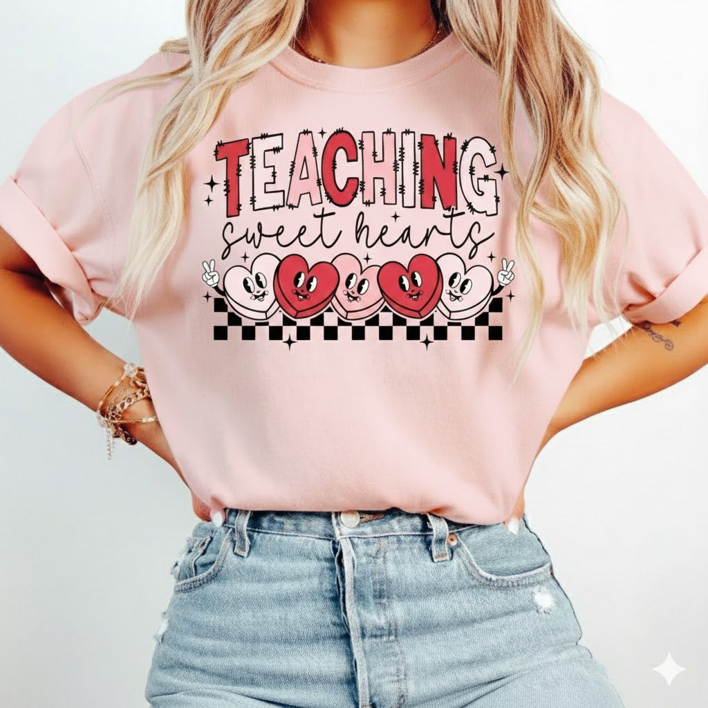 Teaching Sweethearts Shirt - Retro Teacher Valentine T-shirt