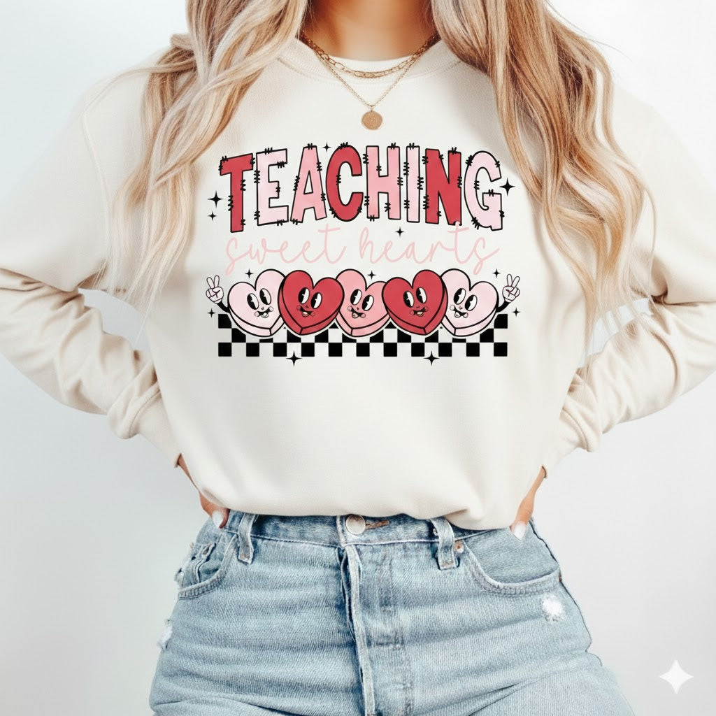 Teaching Sweethearts Shirt - Retro Teacher Valentine T-shirt