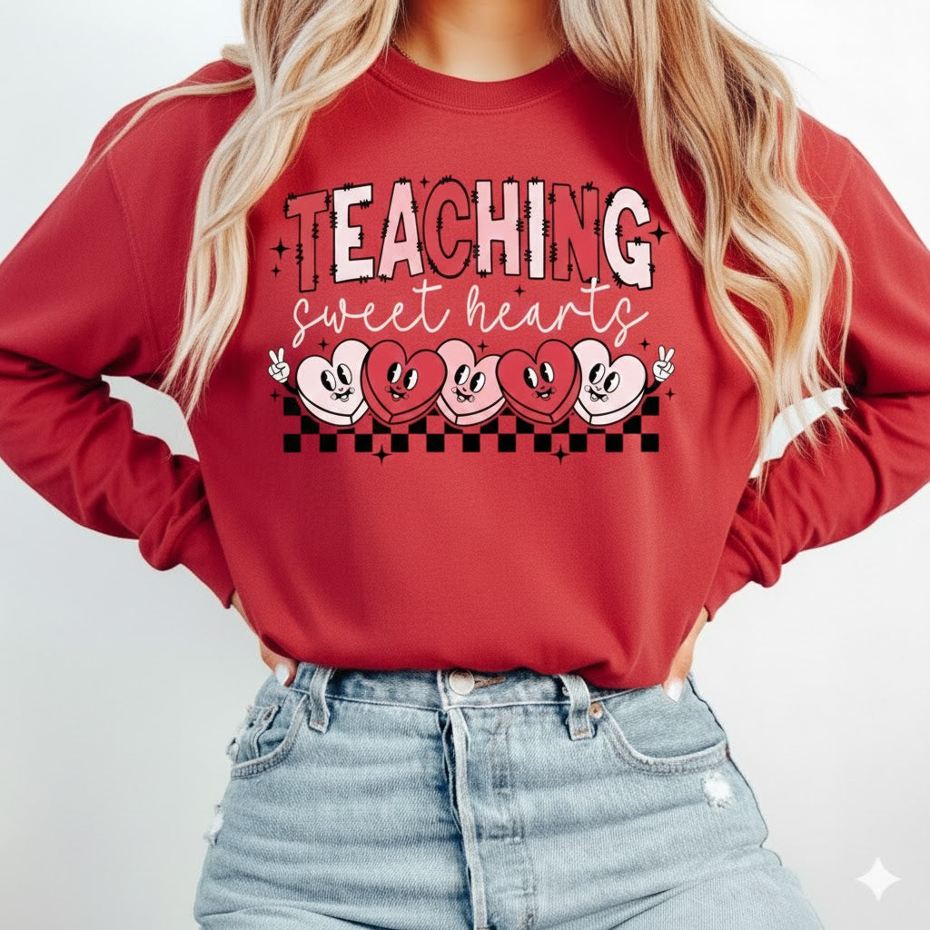 Teaching Sweethearts Shirt - Retro Teacher Valentine T-shirt
