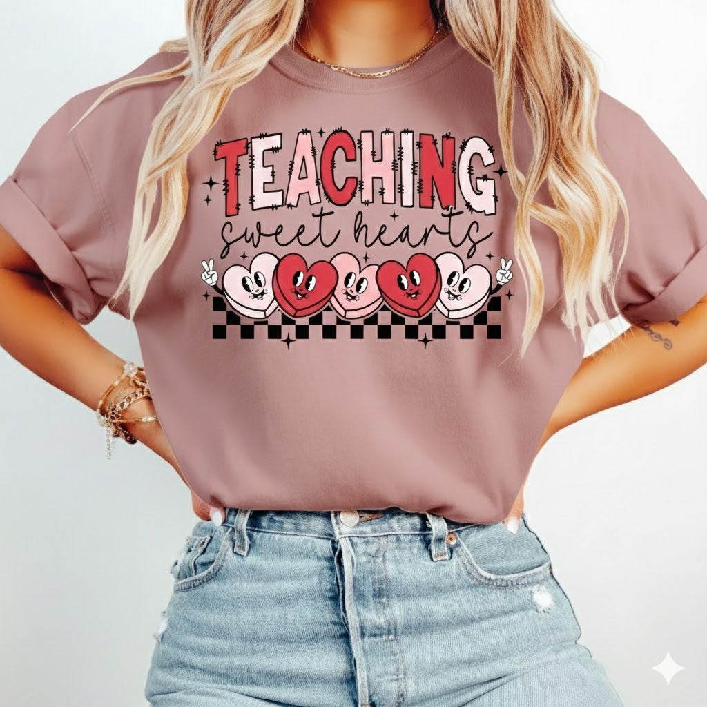 Teaching Sweethearts Shirt - Retro Teacher Valentine T-shirt