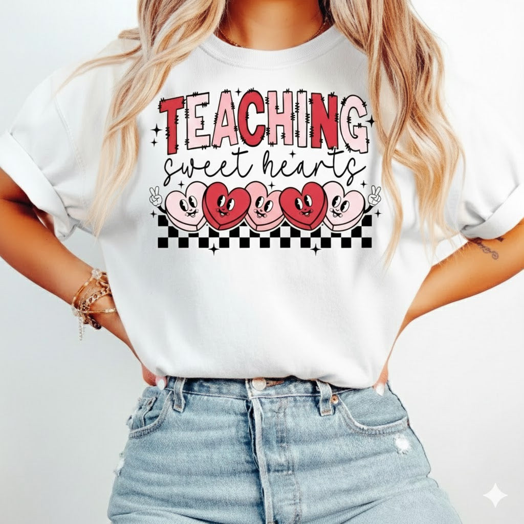 Teaching Sweethearts Shirt - Retro Teacher Valentine T-shirt